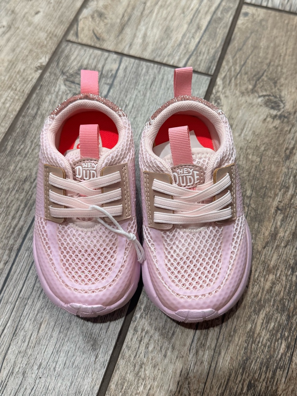 Hey Dude Toddler C7 Pink Sparkle Sneakers | Sirocco Play | EUC
